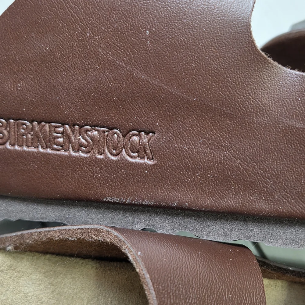 Birkenstock Brown Leather Footbed Sandals - Picture 8 of 8